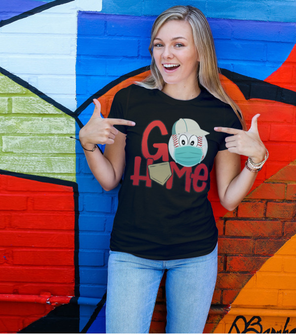 Go Home Baseball Masked Sports Ball Character T-Shirt