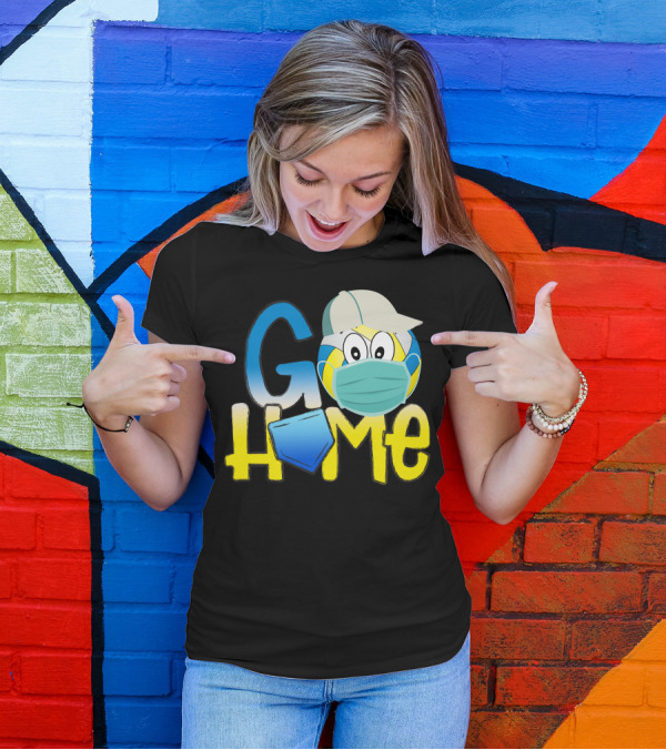 Go Home Volleyball Masked Cartoon Emoji With Hat T-Shirt