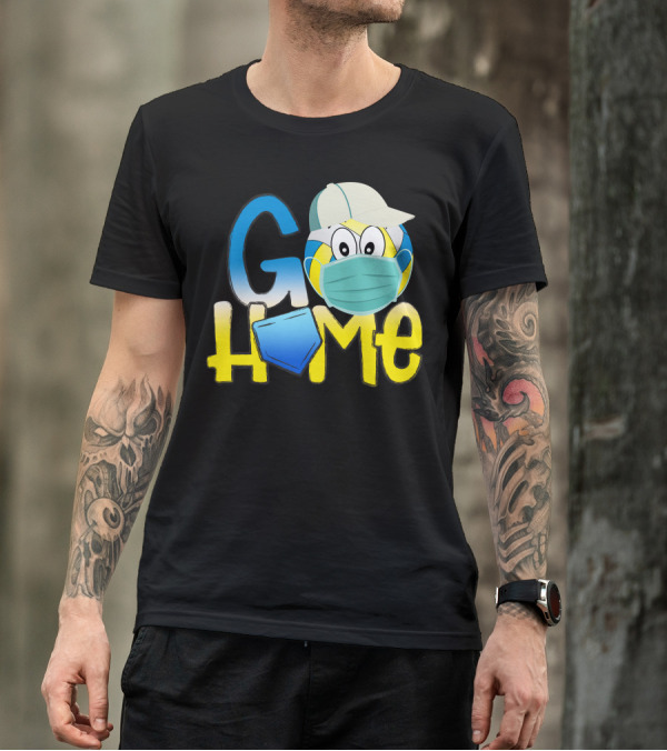 Go Home Volleyball Masked Cartoon Emoji With Hat T-Shirt