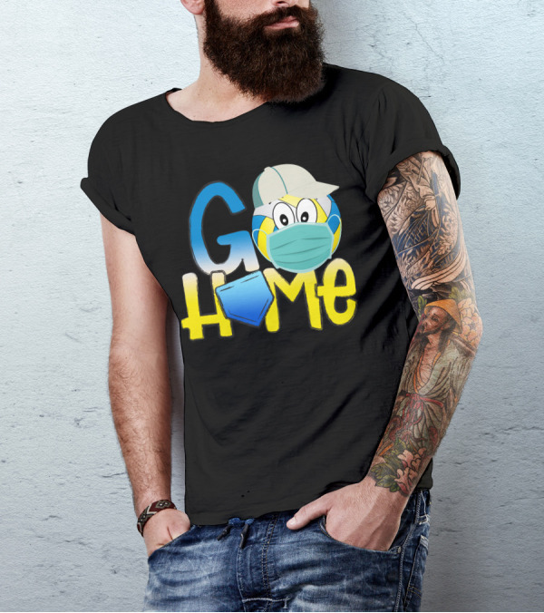 Go Home Volleyball Masked Cartoon Emoji With Hat T-Shirt