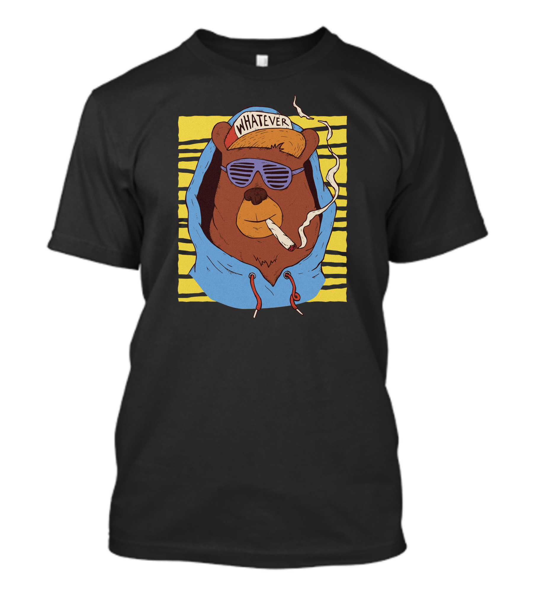 Whatever Hip Hop Bear Smoking With Hoodie And Shades T-Shirt
