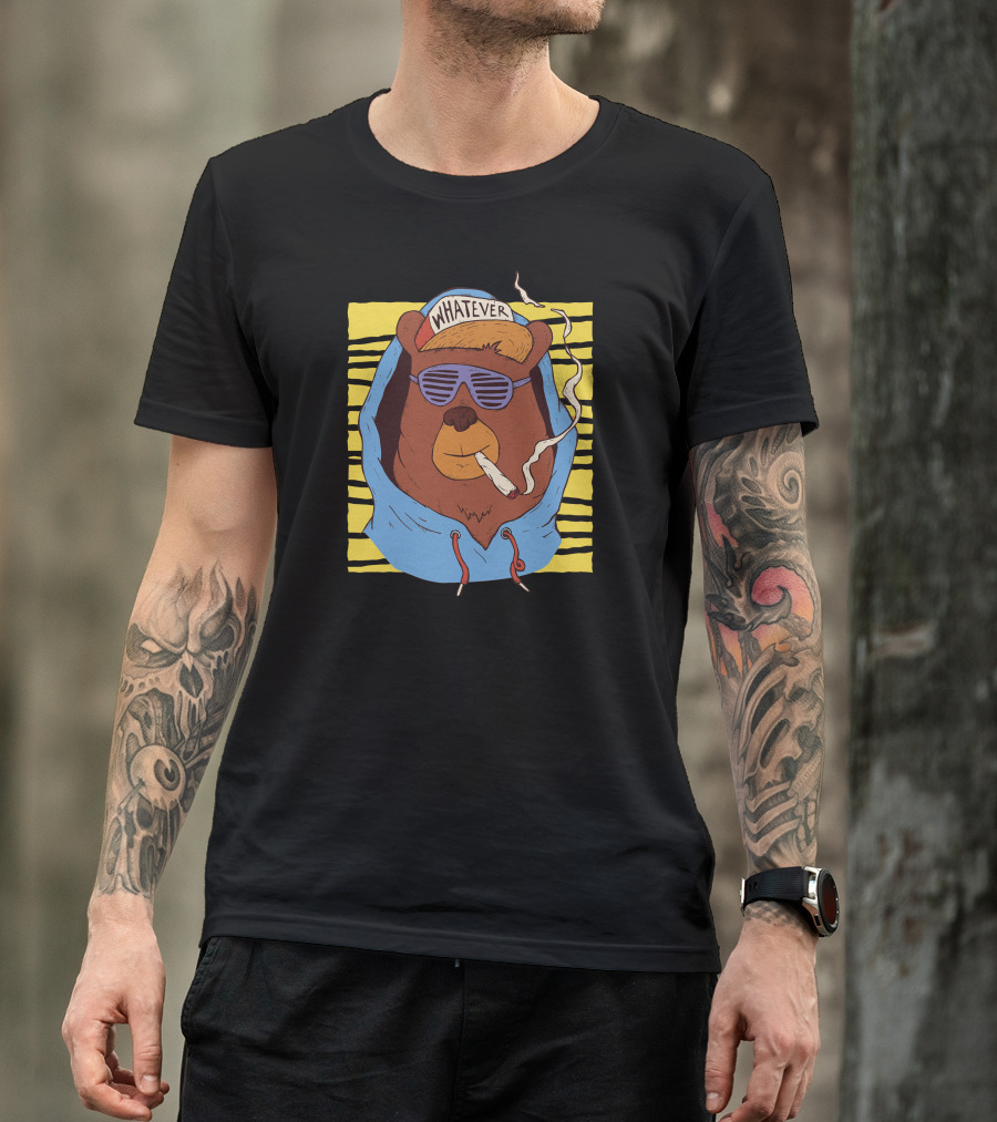 Whatever Hip Hop Bear Smoking With Hoodie And Shades T-Shirt