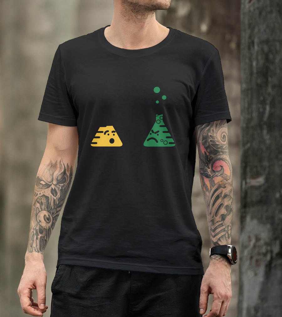 I Think You're Overreacting Chemistry Beakers Emoji Bubbles T-Shirt