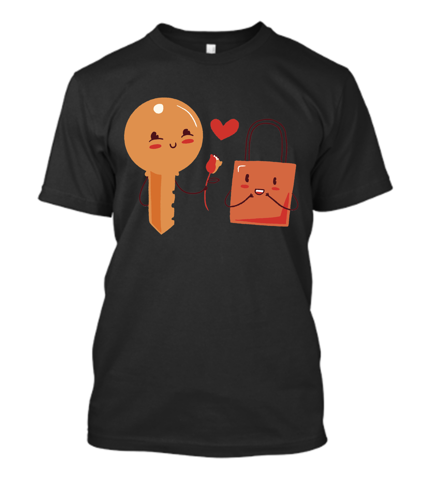 Key And Lock Love Heart Rose Romance T-Shirt