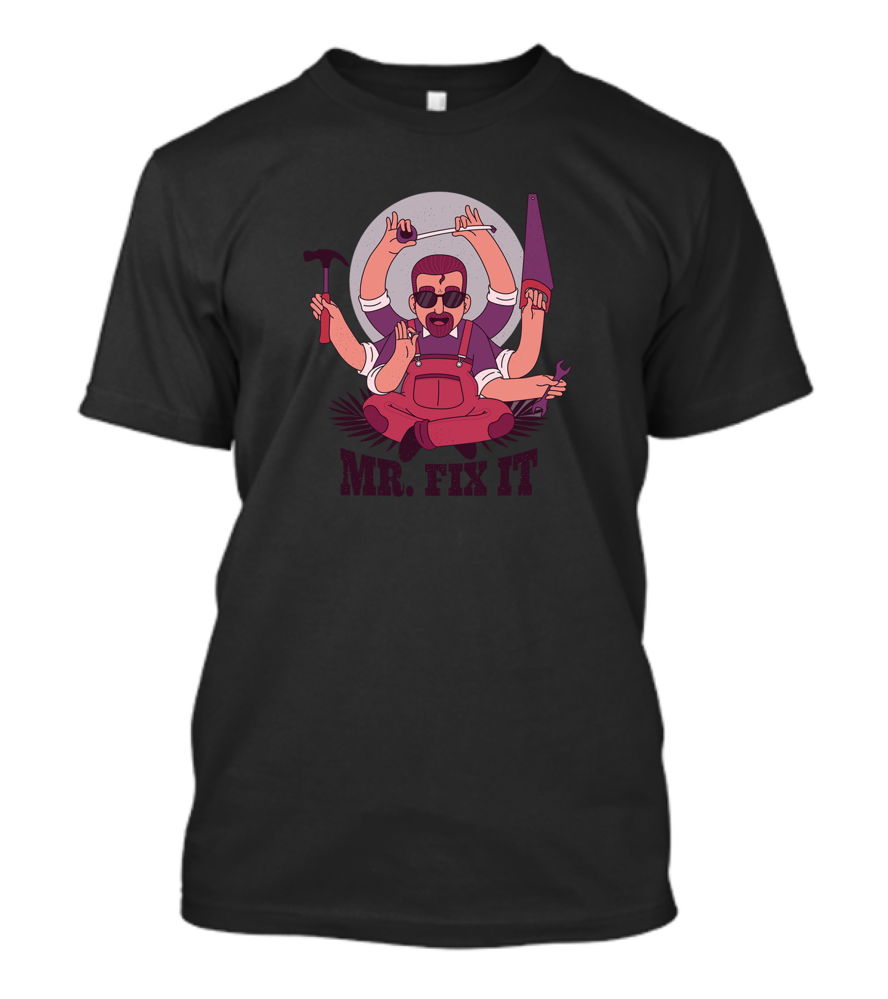 Mr Fix It Multi-Tool Handyman Cartoon Character T-Shirt