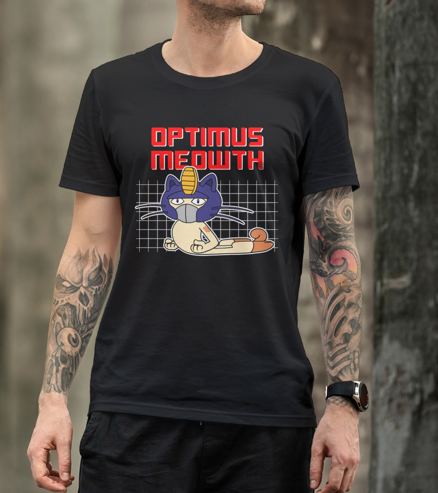 Optimus Meowth Robot Cat Parody Crossover T-Shirt