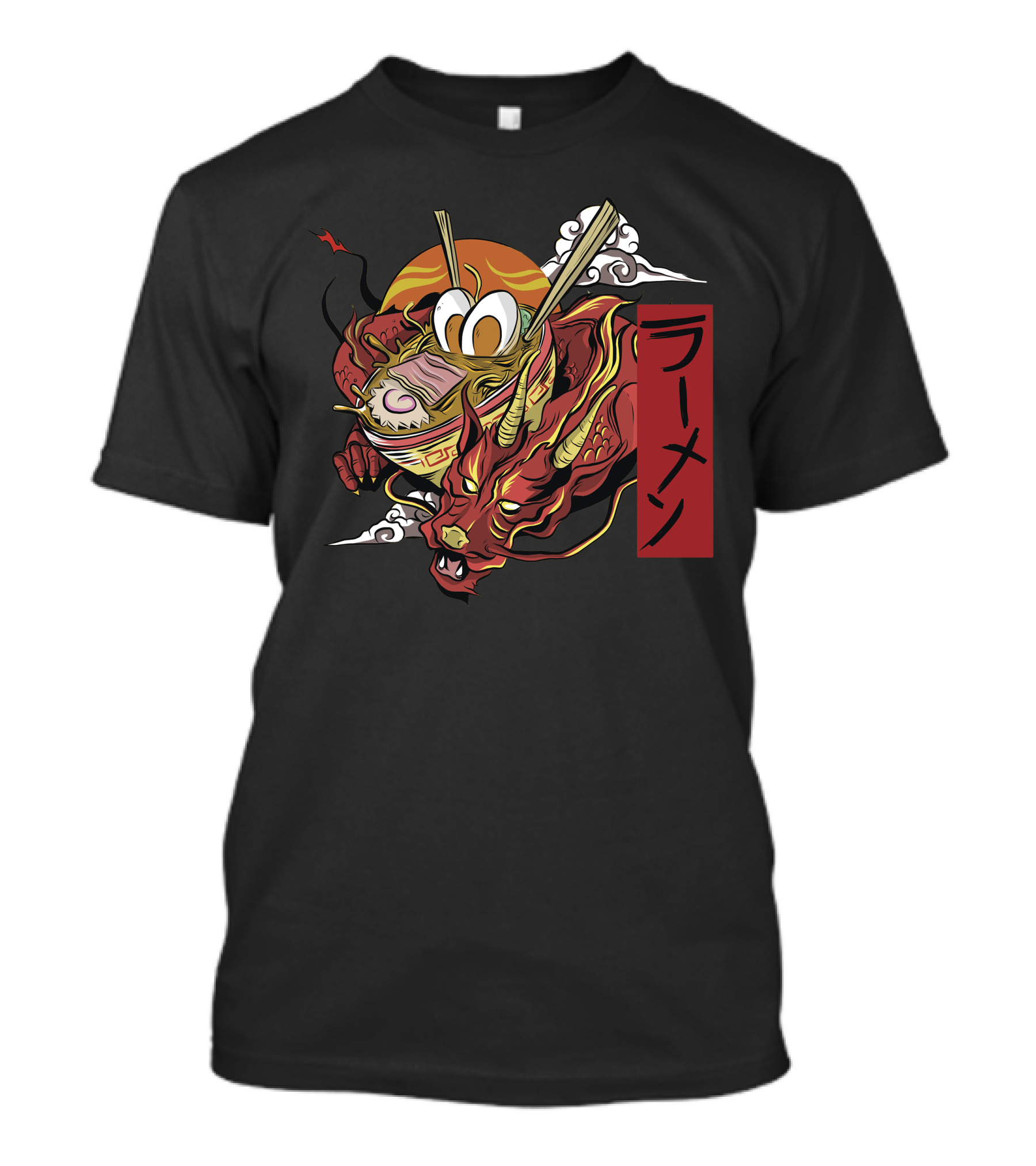 Ramen Dragon Bowl With Sun And Clouds T-Shirt