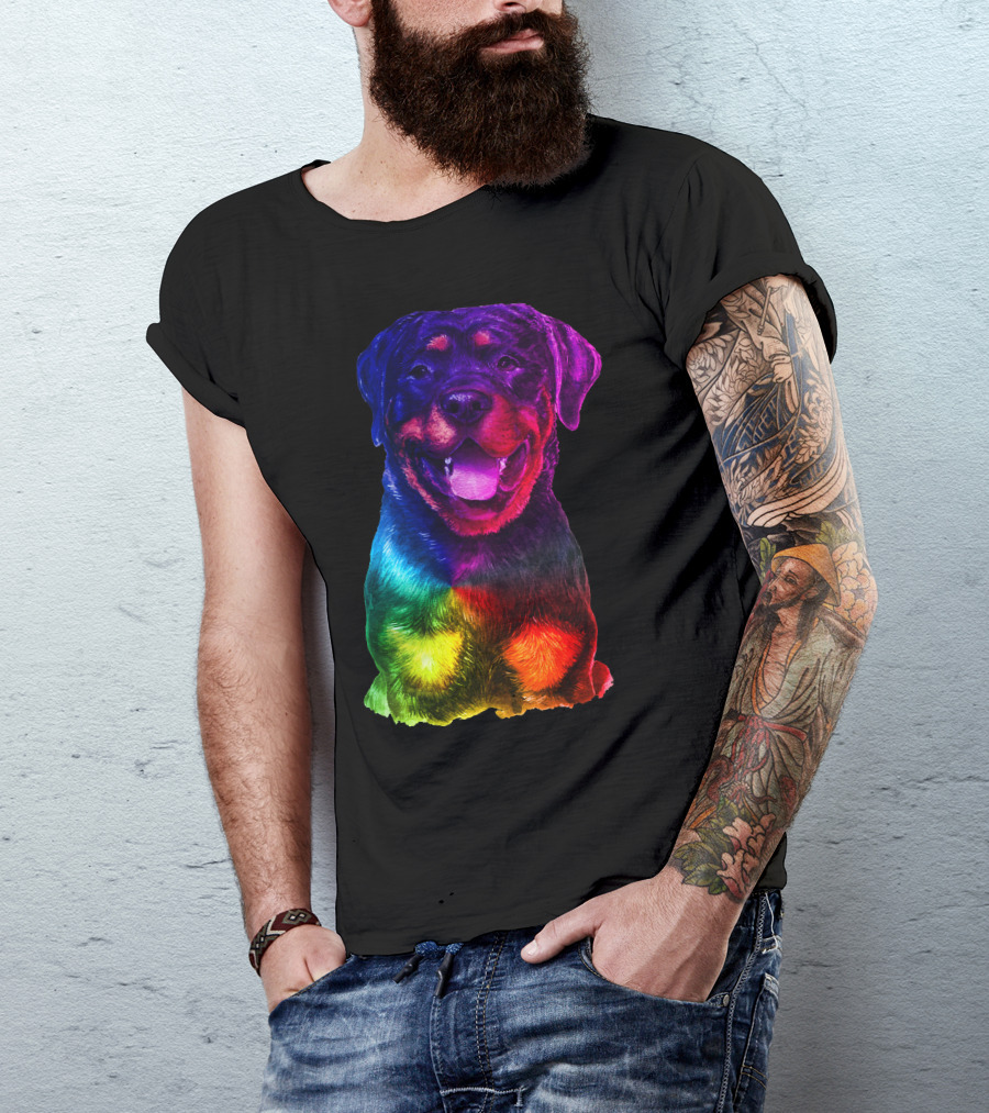 Rottweiler Pride Rainbow Colors T-Shirt