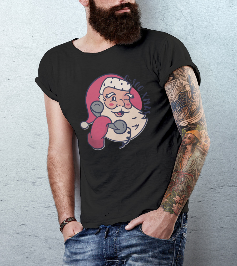 Santa 1-800 XMAS Winking And Holding Phone T-Shirt