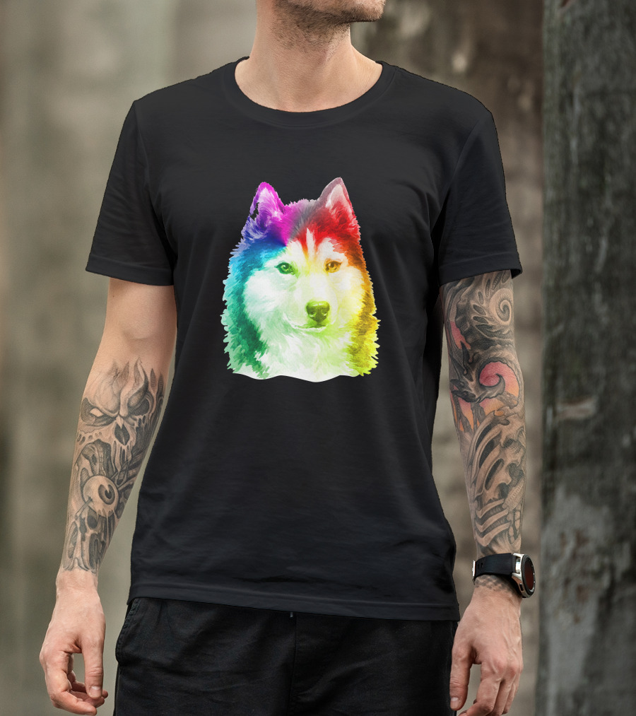 Siberian Husky Rainbow Pride T-Shirt