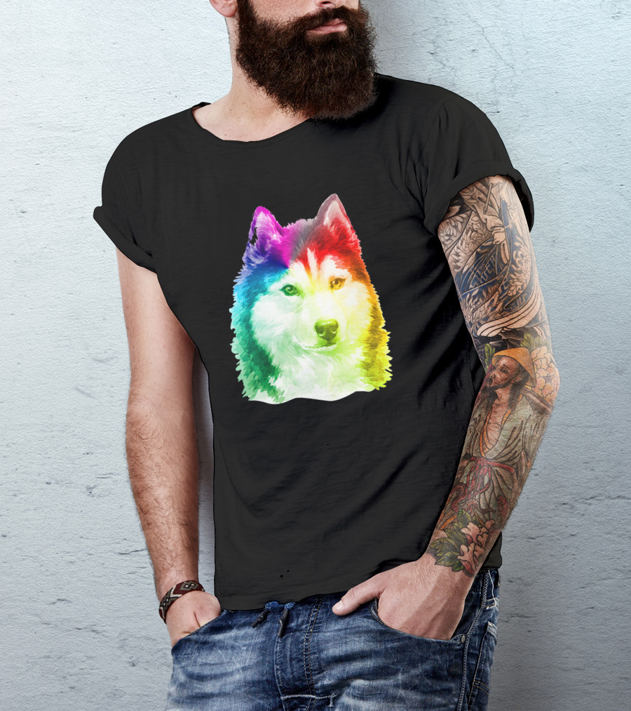 Siberian Husky Rainbow Pride T-Shirt