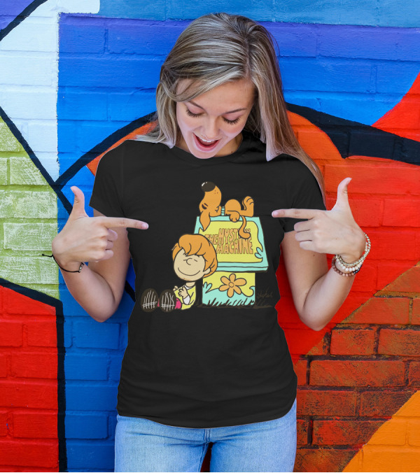 The Mystery Machine Snoopy Doghouse With Charlie Brown Relaxing T-Shirt