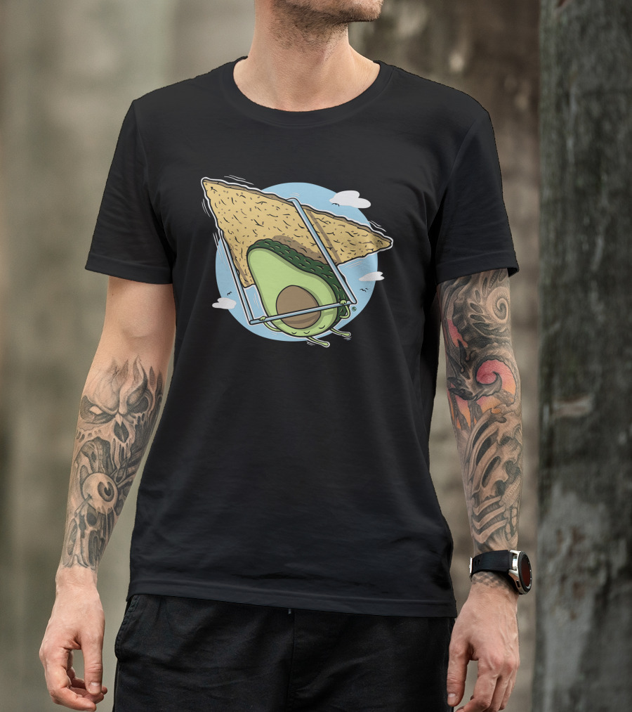Avocado Hang Glider Adventure With Tortilla Chip Delta T-Shirt