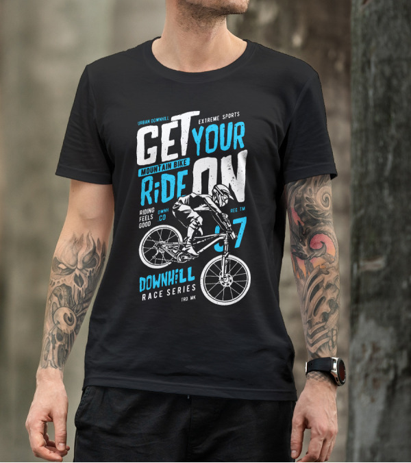 Urban Downhill Extreme Sports Mountain Bike Ride On Downhill Race Series T-Shirt