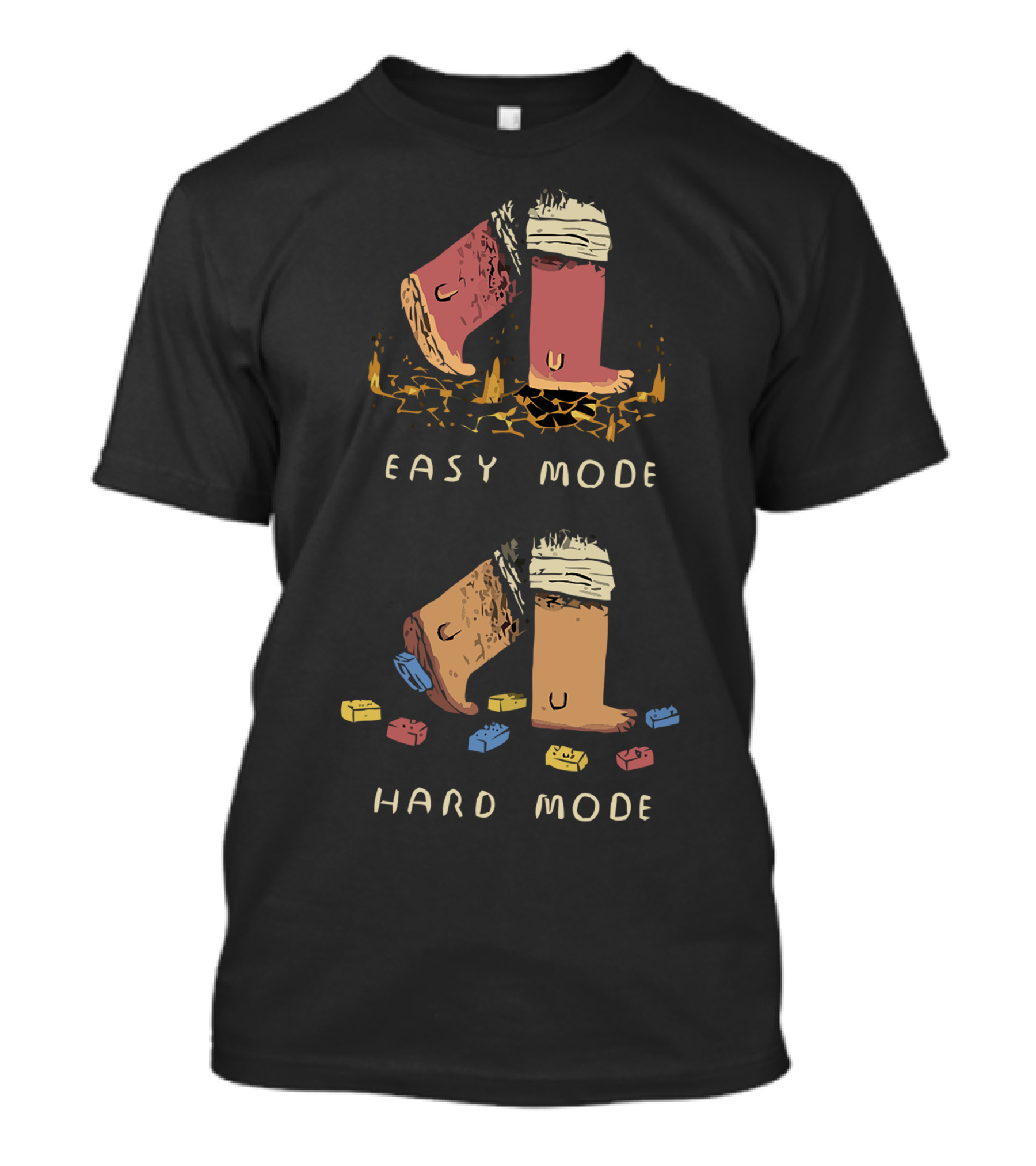 Easy Mode Hard Mode Lego Foot Pain T-Shirt