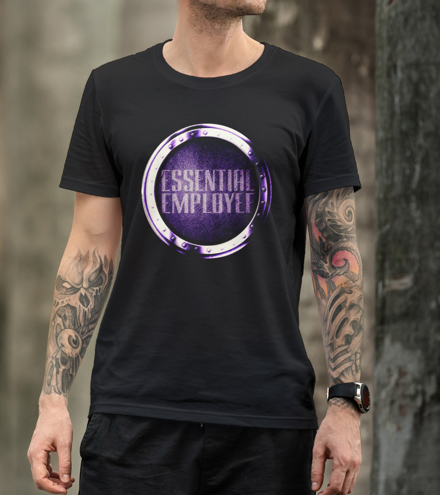 Essential Employee Industrial Metal Ring Purple Circle T-Shirt