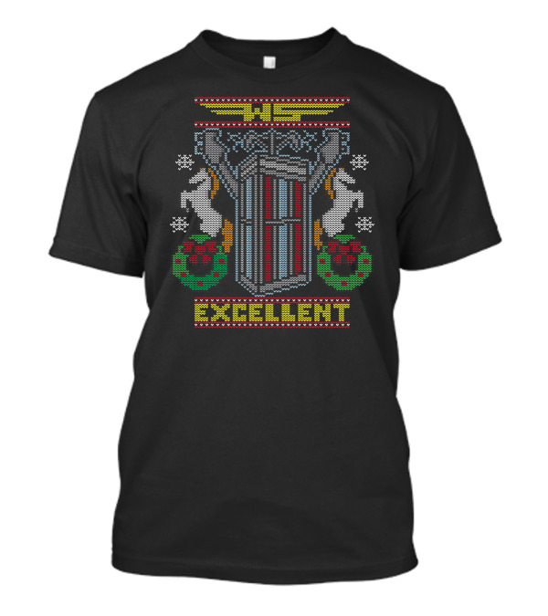 Wyld Stallyns Excellent Phone Booth Christmas Knit T-Shirt