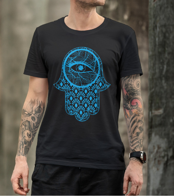 Blue Hamsa Hand Eye T-Shirt