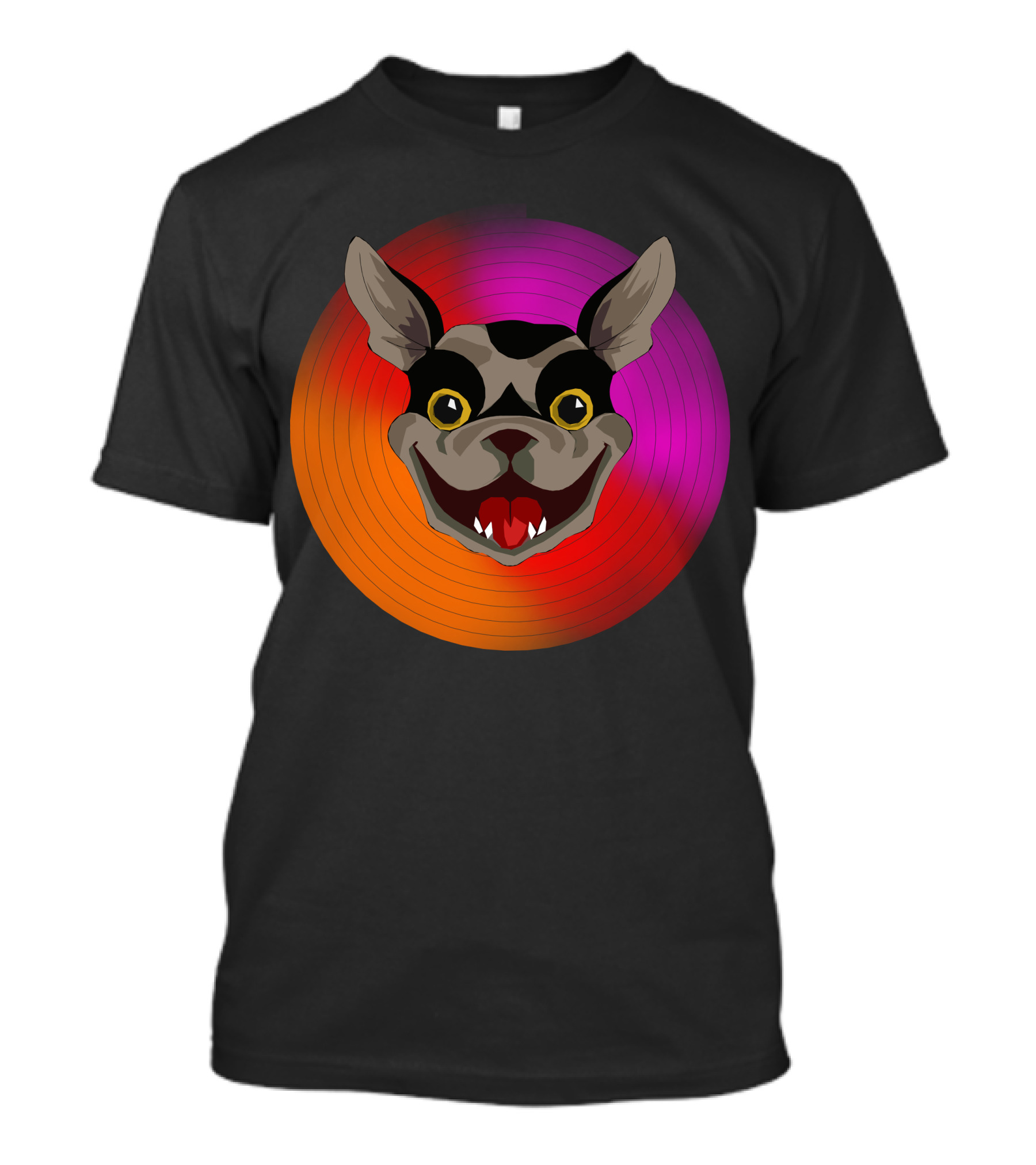 Happy Dog Vibrant Colorful Circle Background T-Shirt