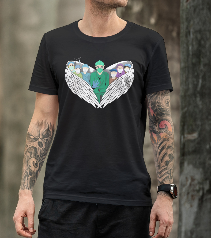 Heroes Healthcare Workers Angel Wings PPE Masks T-Shirt