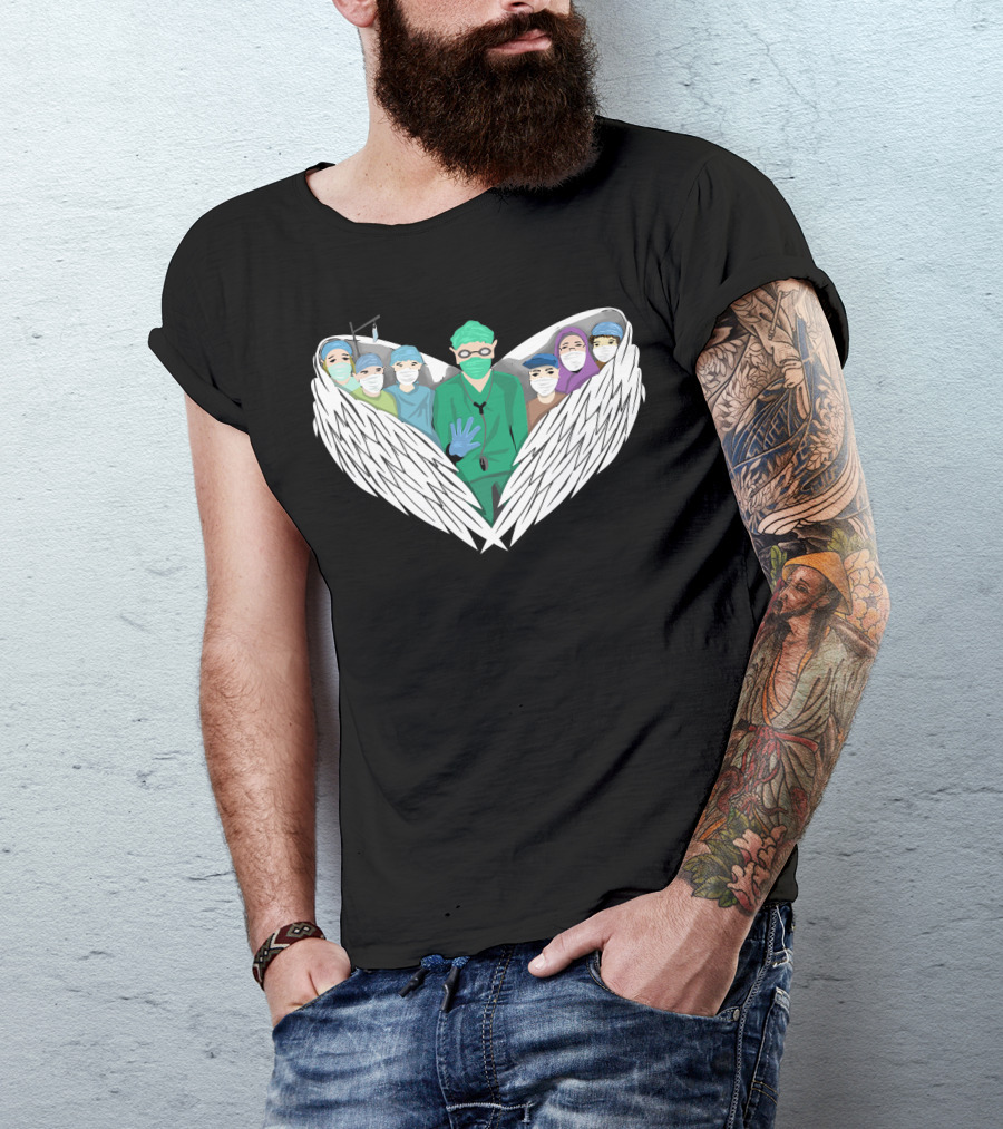 Heroes Healthcare Workers Angel Wings PPE Masks T-Shirt