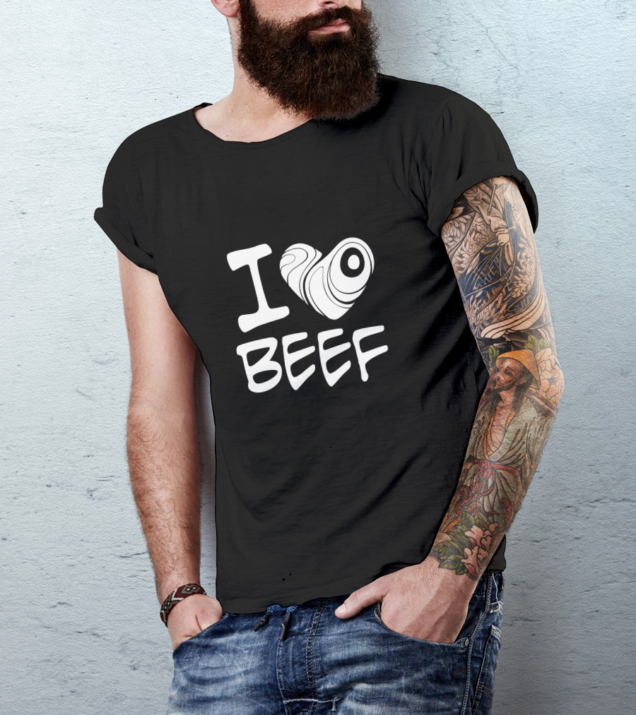I Heart Beef With Steak Shaped T-Shirt