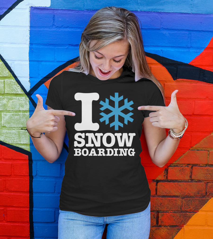 I Snowflake Snowboarding T-Shirt