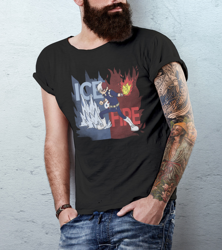 Todoroki Shoto Ice And Fire Quirk My Hero Academia T-Shirt