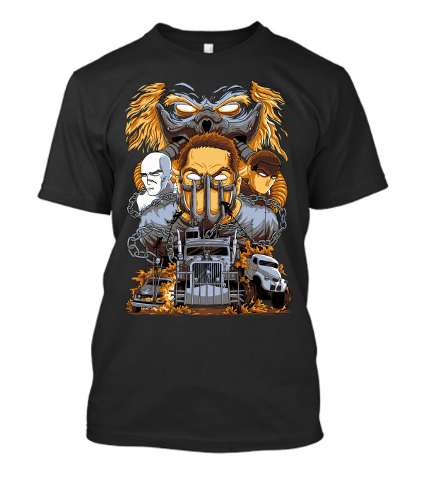 Mad Max Fury Road Characters And Vehicles In Intense T-Shirt