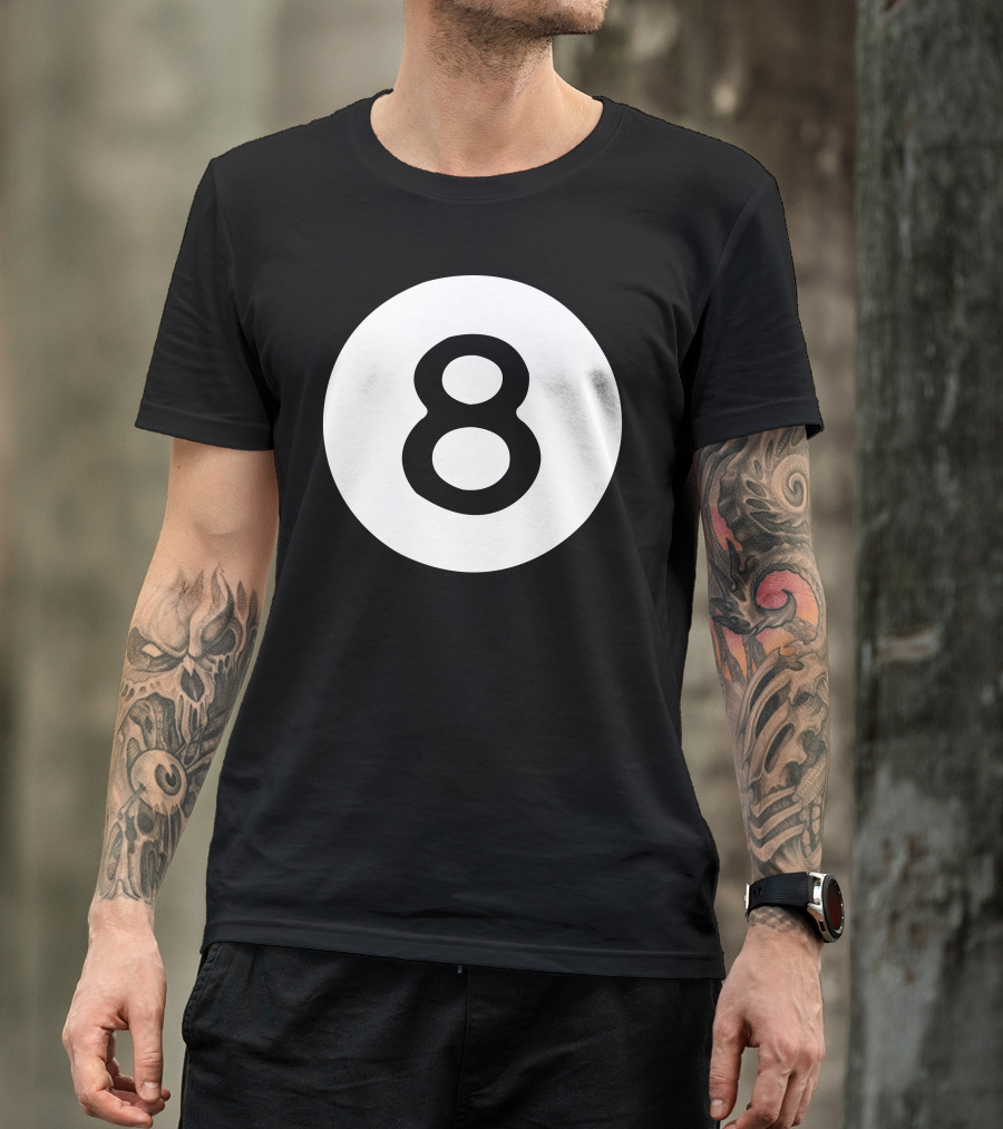 Magic 8 Ball Icon Black Circle T-Shirt