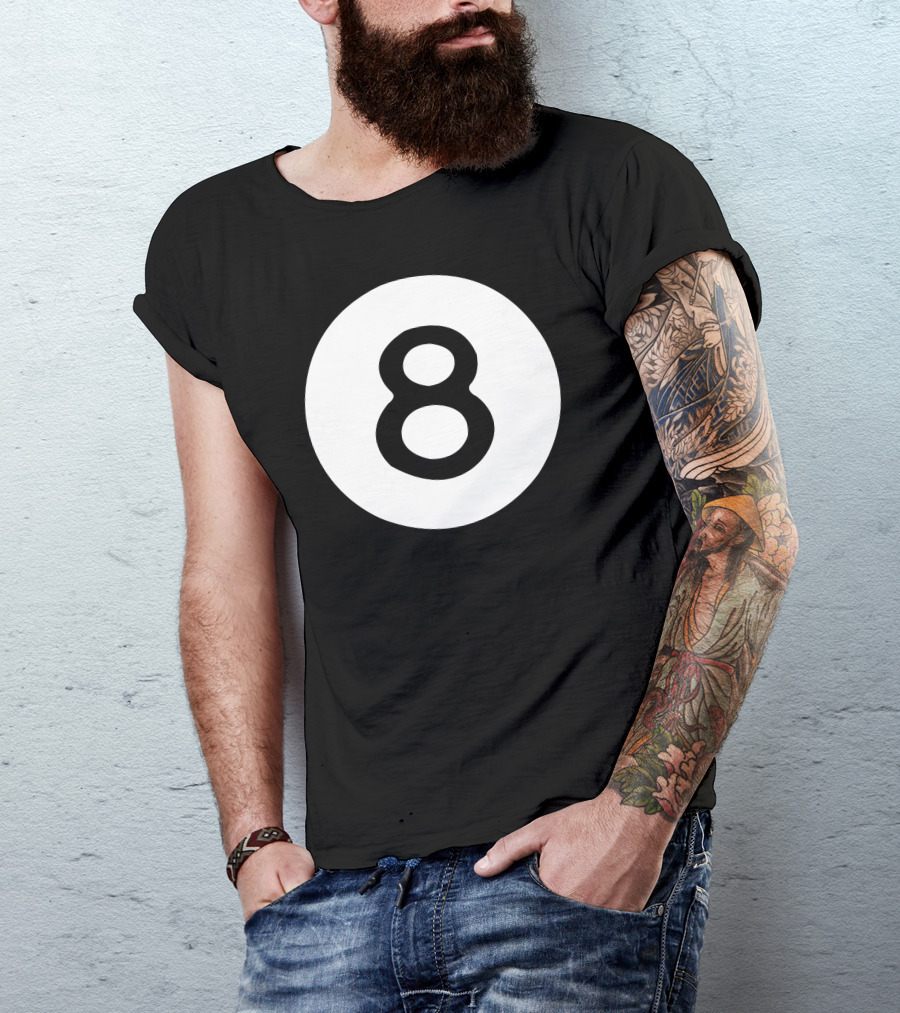 Magic 8 Ball Icon Black Circle T-Shirt