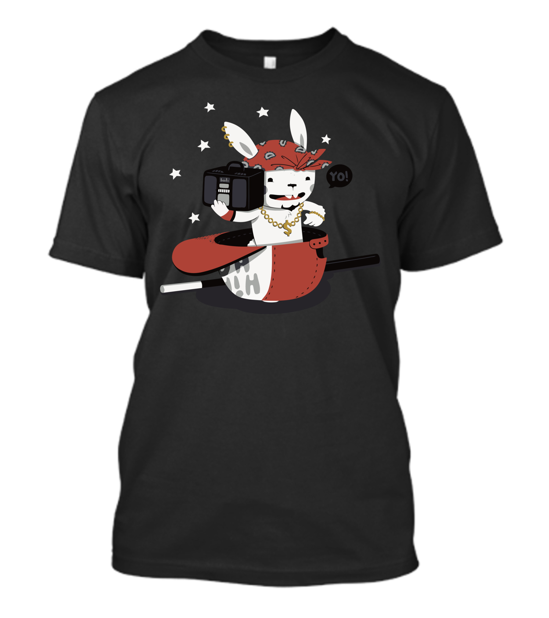 Magic From The Ghetto Rabbit With Boombox And Bandana T-Shirt