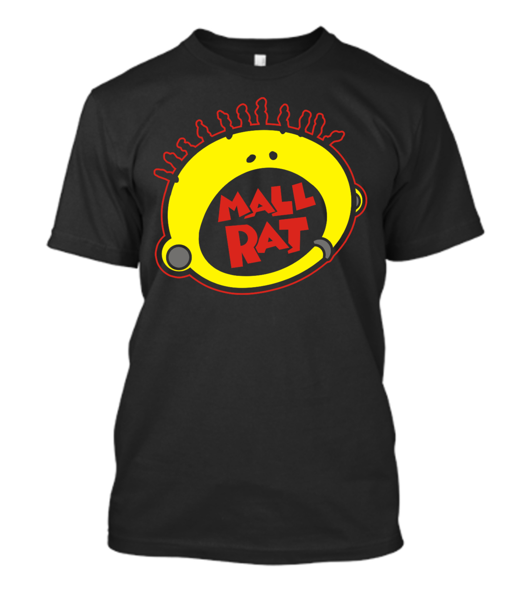 Mall Rat Cartoon Style Yellow Pierced Face T-Shirt