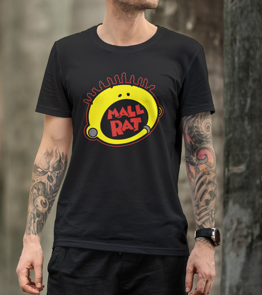 Mall Rat Cartoon Style Yellow Pierced Face T-Shirt