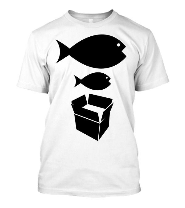 Big Fish Little Fish Cardboard Box Music Iconography T-Shirt