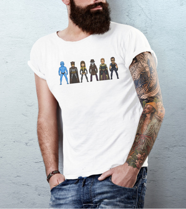 Cartoon Heroes Watchmen Characters T-Shirt