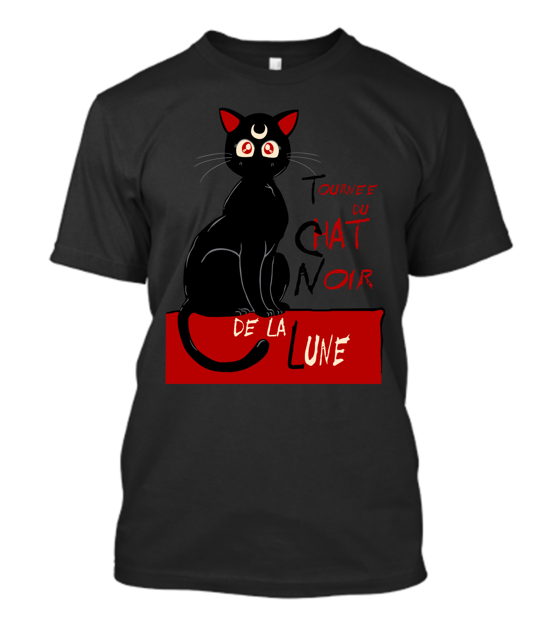 Tournee Du Chat Noir De La Lune T-Shirt