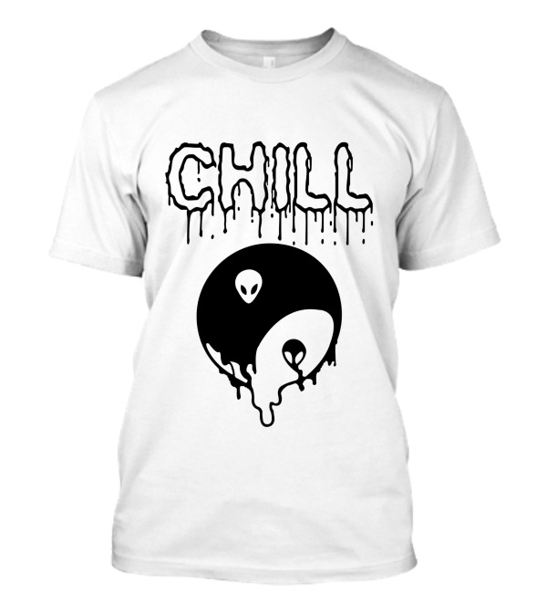 Chill Dripping Yin Yang Alien Faces T-Shirt