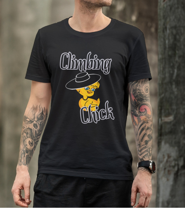 Climbing Chick Stylish Yellow Duck With Hat And Necklace T-Shirt