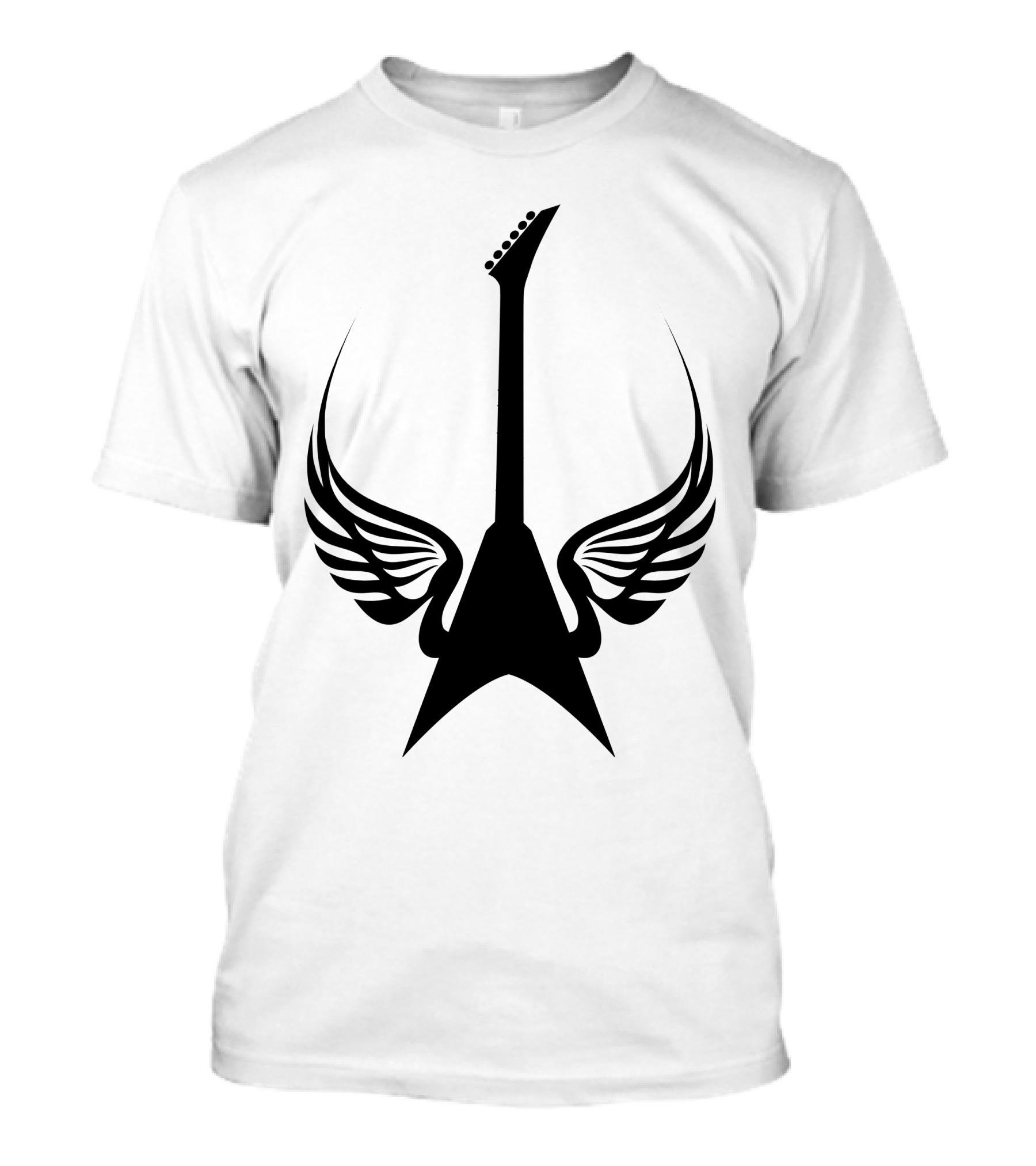 Electric Guitar With Wings Cool Rock Music T-Shirt
