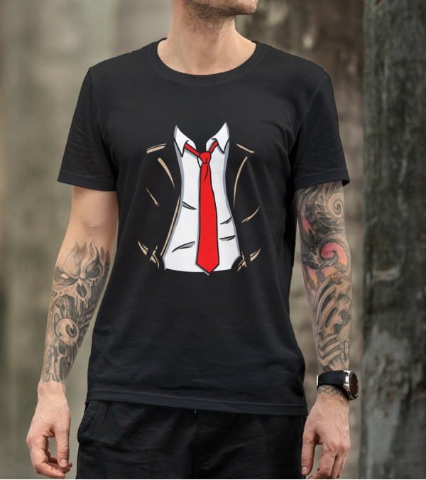 Constantine Trench Coat And Red Tie Comic T-Shirt