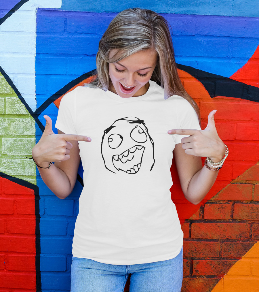 Happy Derp Meme Face Comical Expression T-Shirt