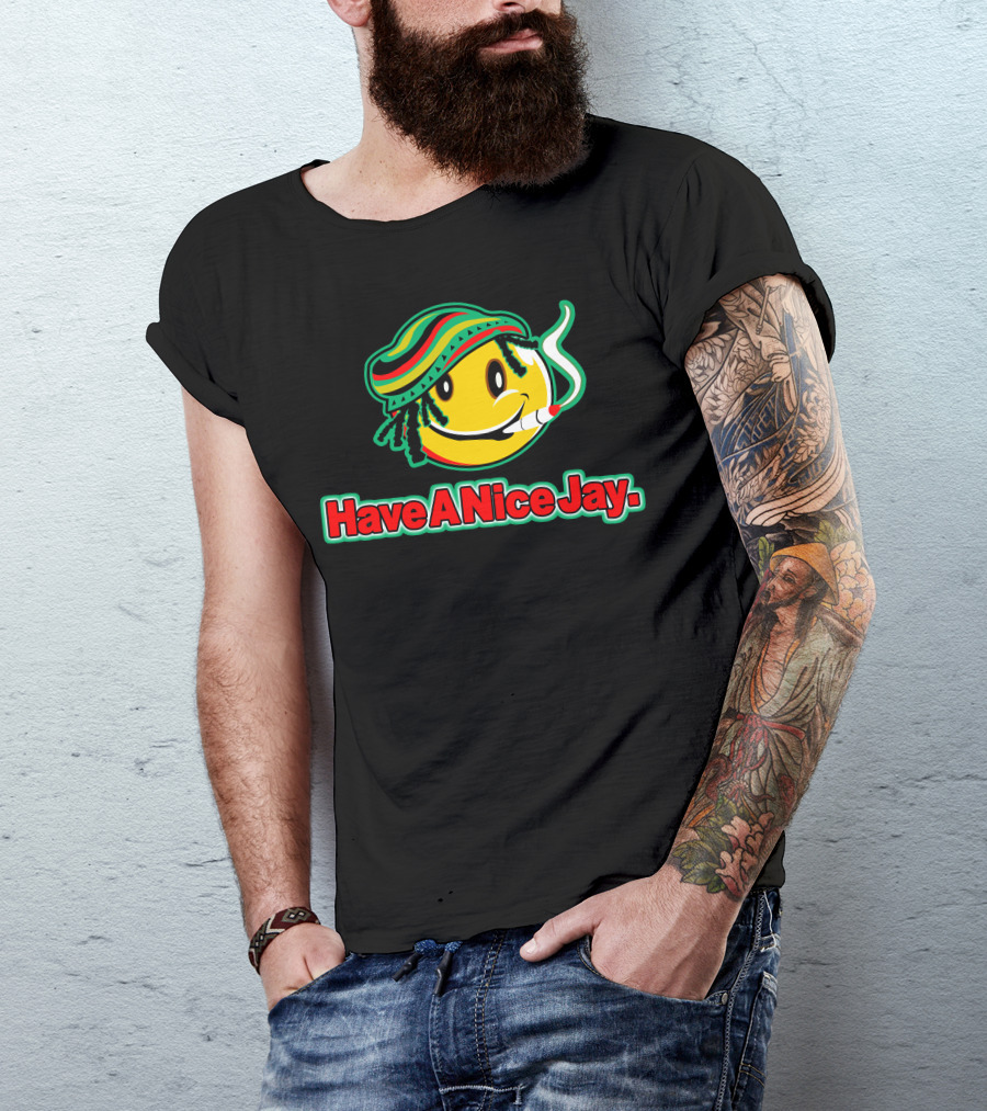 Have A Nice Jay Emoji With Rasta Hat And Smoke T-Shirt