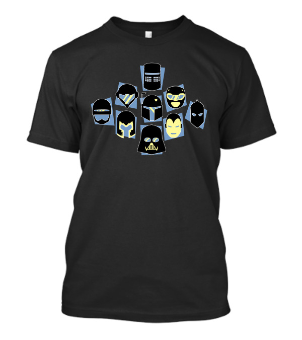 Helmets Icons Collection Featuring Iconic Superhero And Sci-Fi Masks T-Shirt