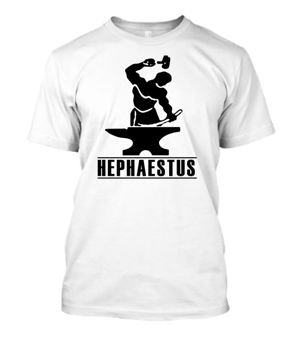 Hephaestus Blacksmith Silhouette With Anvil And Hammer T-Shirt