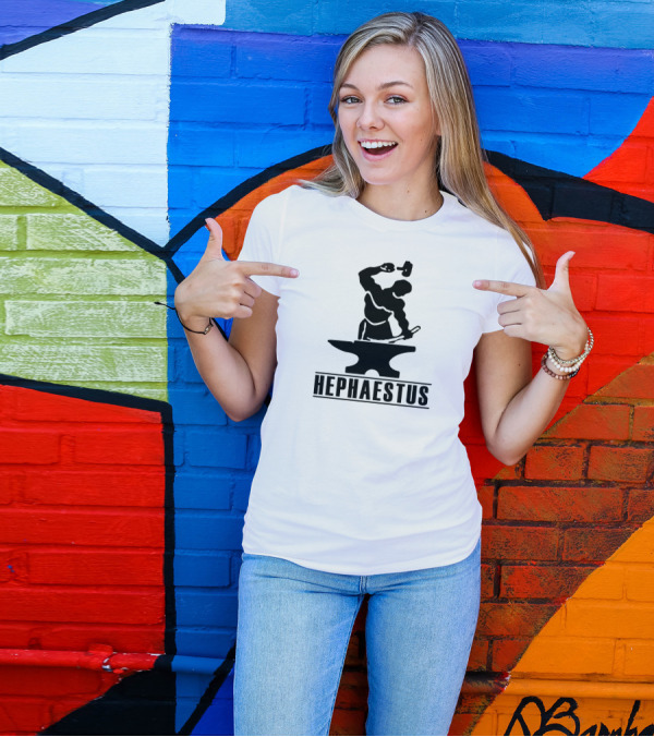 Hephaestus Blacksmith Silhouette With Anvil And Hammer T-Shirt