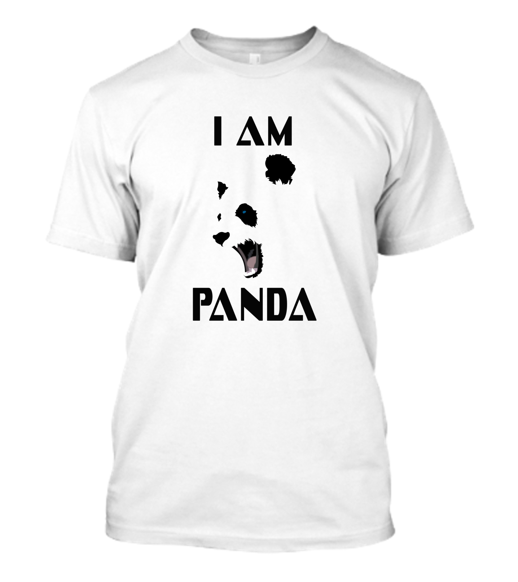 I Am Panda With Stylized Text And Panda Face Elements T-Shirt