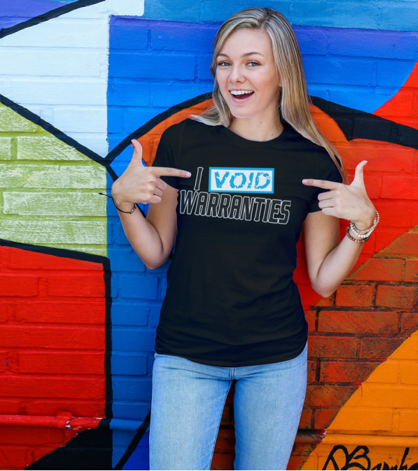 I Void Warranties Blue Stamp T-Shirt