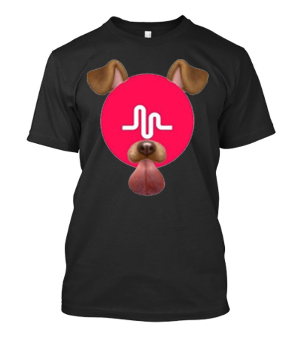 Musically Logo Dog Ears And Tongue Face T-Shirt