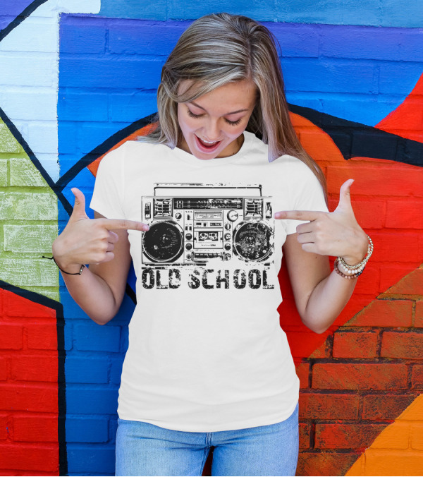 Old School Boombox Retro Radio Tape Deck T-Shirt